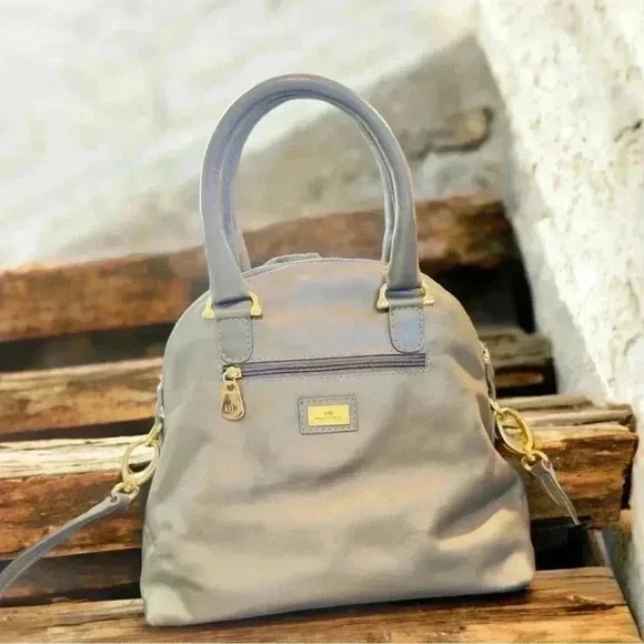 Milano Bags Silver Gray Flower Satchel Tote - Picture 2 of 16